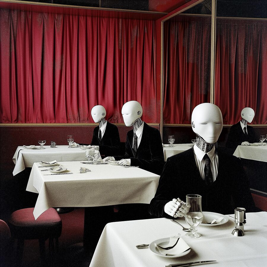 Composition g&eacute;n&eacute;rative en noir et blanc — Takuya Studio, 2024