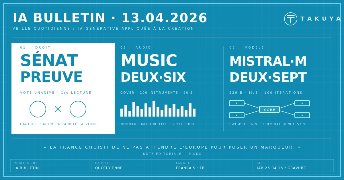 Blueprint IA Bulletin — 13 avril 2026