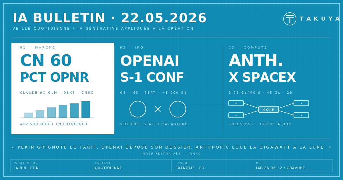 Blueprint IA Bulletin &mdash; 22 mai 2026
