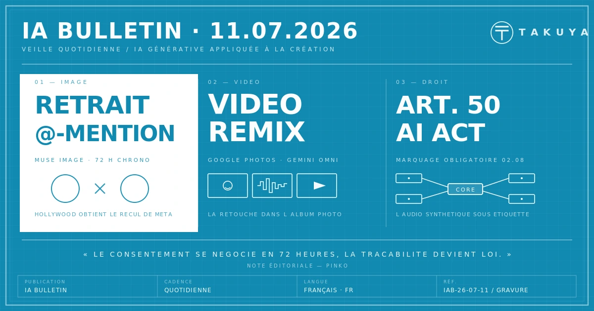 Blueprint IA Bulletin — 11 juillet 2026
