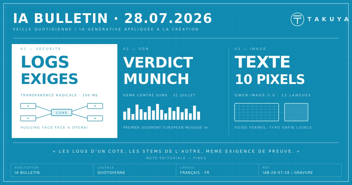 Blueprint IA Bulletin — 28 juillet 2026
