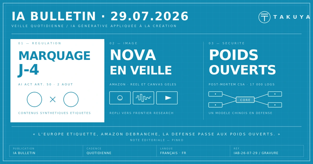 Blueprint IA Bulletin — 29 juillet 2026
