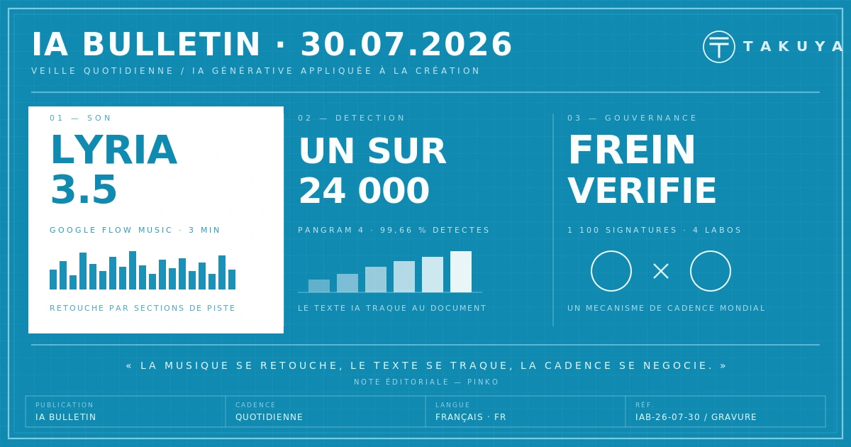 Blueprint IA Bulletin — 30 juillet 2026