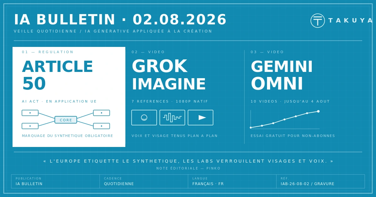 Blueprint IA Bulletin — 2 août 2026