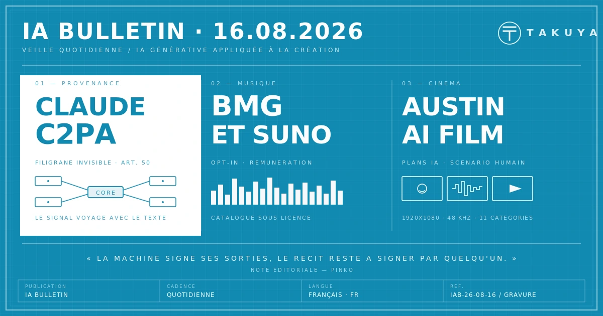 Blueprint IA Bulletin — 16 août 2026