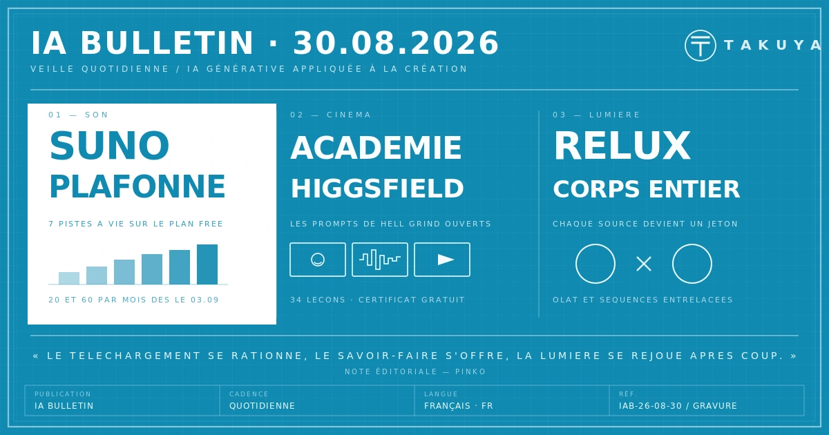 Blueprint IA Bulletin — 30 août 2026