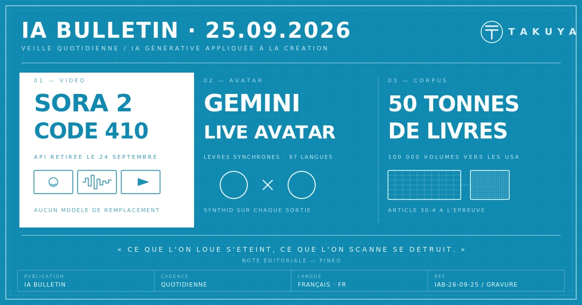 Blueprint IA Bulletin — 25 septembre 2026
